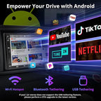 ATOTO A5L 7inch Android Double DIN Car Stereo, Wireless CarPlay&Android Auto Touch Screen, Wi-Fi/USB/BT Tethering, DSP, FM&SS Car Radio, GPS Tracking, MirrorLink, HD LRV, AI Chat, 2G+32G, A5LG2A7T