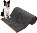KinHwa Super Absorbent Microfiber Bath Towel for Dogs and Cats - 30 x 50 Inch, Dark-Gray, Suitable for Small, Medium, Large Pets