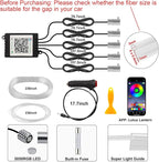 Interior Car LED Strip Lights APP Control, 5 in 1 RGB 16 Million Colors Ambient Lighting Kit with 236 inches Fiber Optic, Music Mode Inside Car Lighting Decorations