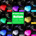 Atmosphere LED Car Lights,4pcs 48 LEDs RGB Bluetooth APP Control Car Interior LED Strip Music Lighting Kits for DIY Indoor Party.Car Cigarettet,DC 12V.