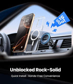 VICSEED for MagSafe Car Mount [Super Magnet Power & Vent-Safe Clip] Upgraded Steel Core Magnetic Phone Holder 360° Adjustable Hands Free Vent Mount for 17 16 15 14 13 12 Pro Max