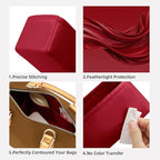 DGAZ Silk Purse Organizer Insert Fits LV Speedy 16/20/25/30/35/45 bags，Silky Smooth Bag Organizer，Luxury Handbag & Tote Shaper（Wine Red，New nano 16）
