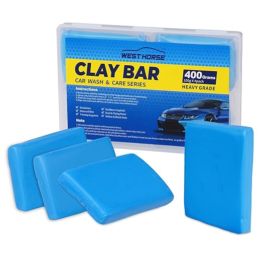 Clay Bar 400g (4x100g), Premium Auto Car Detailing Clay Bars, Automotive Clay bar Kit for Cars’Paint Surface, Metal and Glass, Prep for Sealants, Waxes and Coatings (Blue, Heavy)