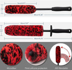 4PCS Wheel Brush Kit for Cleaning Wheel and Tire, Wheel and Rim Brush, Car Detailing Brushes, 360 Degree Bendable & Durable Car Wheel Rim Cleaner Brush Set (Red)