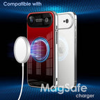 Guppy Compatible with iPhone Air Magnetic Case, with Full Camera Lens Protector [Compatible with MagSafe] Scratch Resistant Gradient Glass Back Cover Phone Case-Red