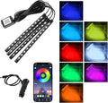Wuyaoyao Car LED Interior Light, 48 LED Lights Multicolor Music Car Strip Light, Car Strip Light with Sound Active Function and Remote Control, Under Dash Lighting Kit (Cigarette Lighter+APP)