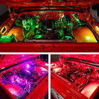 LEDGlow 6pc Million Color LED Engine Bay Under Hood Lighting Kit - Multi-Color Underhood Lights for Car & Truck - 15 Solid Colors - 9 Modes - 6" Flexible Tubes - Includes Control Box & Wireless Remote