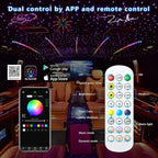 WEBUPAR 3.2W 6LEDs Meteor Starlight Headliner Kit, 300pcs 0.01in 6.56ft, RGBW Shooting Stars Fiber Optic Lights with Bluetooth APP Control for Car/Home Theater