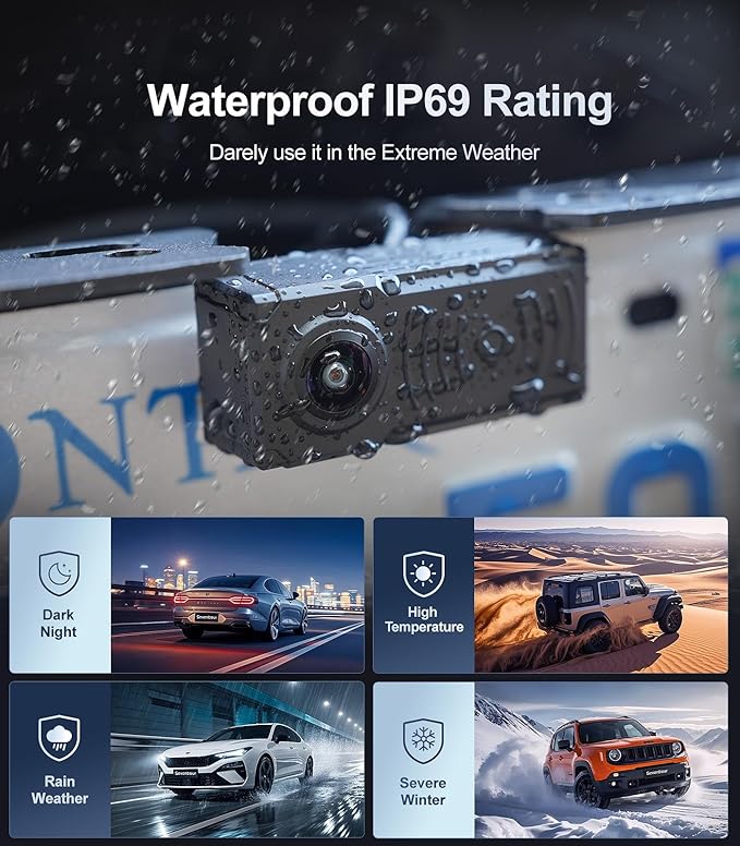 1080P Backup Camera with Backup Sensors Parking Distance Control (PDC) System, Back up Camera Waterproof Clear Night Vision Rear View Camera with 7'' Monitor for Cars/Truck/SUV/RV/Van/Trailer