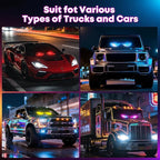 5800 Lux High-Brightness Multi-Panel Sync LED Display (23.4"x4.73") – 3X Brighter, APP/Remote Programmable Scrolling Text & Animation for Cars, Stores – USB 5V Powered