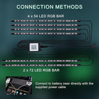 Underglow LED Lights for Cars - 6PCS RGB Neon Underglow Kit with Wireless APP Control, Music Sync, 8 Colors, 360 LEDs Waterproof for Cars, Trucks, SUVs