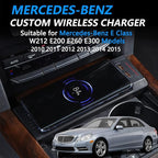 Wireless Car Charger for Mercedes-Benz E Class 2010 2011 2012 2013 2014 2015, 15W Fast Charging Phone Charger Pad for Mercedes Benz W212 E-Class E200 E260 E300 Accessory for iPhone Galaxy