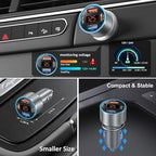 Car Charger 5 Pack, 65W 12V USB Multi Port QC/PD 3.0 Fast Charge Cigarette Lighter Adapter Dual USB-C & USB-A Cargador Carro Car Phone Charger Plug for iPhone 17 16 15 14 13 Galaxy Android(Gray)