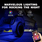Nilight RGB LED Rock Lights Kit 8 pods Underglow Neon Multicolor with Bluetooth App Control Music Mode IP68 Exterior Wheel Well Party Lamp for ATV UTV Golf Cart Truck Boat RV