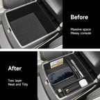 YOJOJOCO Center Console Organizer Compatible with Kia Carnival 2026 2025 2024 2023 2022 (LX/LXS/EX/SX/SX Prestige) Accessories Black ABS Plastic Material Armrest Secondary Storage Box