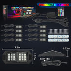 8 Pods RGB Rock Lights for Trucks,Multi Chasing Color App/Remote Control Led Rock Lights with Music Mode Underglow Kits for Cars Jeep UTV SUV ATV