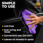 Premium XL Shammy Towel for Car - 34”x25” - Super Absorbent Chamois Cloth - Spots & Scratch-Free - Reusable Car Drying Towel