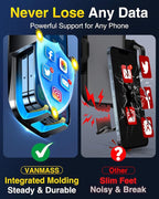 VANMASS【85+LBS Strongest Suction & Military-Grade Ultimate Car Phone Mount【Patent & Safety Certs】 Cell Holder Truck for Dash Windshield Vent for iPhone 17 Pro Max Automobile Accessory Kits,Ink Black