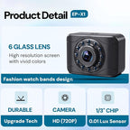 X1P HD Backup Camera License Plate Rear View Camera for Car, IP69 Waterproof Cámaras de Reversa para Autos with Clear Night Vision, Wide View Angle Universal Camera for Truck SUV RV Pickup