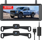 AUTO-VOX 2 Wireless Backup Camera: 7.2" USB-Powered Dual Split-Screen 1080P HD Monitor with DVR Recording, Front and Rear Coverage, Stable Signal, Back Up Camera for Pickup, Trailer, SUV