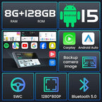 8G+128G Car Radio for Chevy Silverado Tahoe Suburban GMC Yukon 2007-2013: 8Core Android 15 Stereo with QLED HD Touchscreen Wireless CarPlay Android Auto Build-in GPS 5G WiFi DSP 48EQ Backup Camera