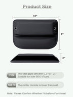 Premium Leather Car Seat Gap Filler Organizer (0.2”-1.2" Gaps), Clever Gifts for Car SUV Truck Owners (Black, 1 Pack)