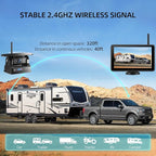 eRapta Dual Magnetic Solar Wireless Backup Cameras: HD1080P 7” Touchscreen Portable with DVR, BSD, 1-Min Install-Free IR Night Vision Hitch Backup Camera for Trailer/Truck/Small RV/Camper/Tractor