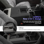 LUWU Center Console Cover Hidden Storage Box Compatible with 2022-2025 2026 Tundra (SR/SR5/Limited) Accessories Silicon Material Armrest Cover Center Console Hidden Organizer Box (2 in 1 Design)