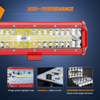 Nilight LED Bar 12 Inch Triple Row Spot Flood Combo s with Wiring Harness Kit for Fog Driving Work on Off-Road Truck SUV ATV UTV