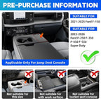 Console Organizer Tray Cup Holder Fits for 2021-2025 Ford F150 & 2023-2026 F250 F350 F450 F550 40/20/40 Jump Seat Center Console Storage Cup Holder Insert for F-Series Super Duty Accessories
