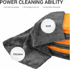 40X40cm Microfiber Towel for Car Washing and Detailing, Thickened Drying and Cleaning Cloth(Orange 3pcs)