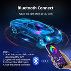 Wireless APP Control Car-Ambient-Lighting-Kit,256 RGB Colors DIY Modes Acrylic Interior Car LED Strip Light