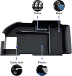 Compatible with Camry XLE or XSE 2018-2021 2022 2023 2024 & Camry LE SE 2020-2023 2024 Center Console Organizer Tray Accessories, Fit Dual USB Ports（not for 9th 2024 2025 Camry） (Black)