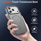 SUPFINE Magnetic for iPhone 17 Pro Case (Compatible with MagSafe)(Military Grade Drop Protection) Translucent Matte Shockproof with Anti-Fingerprint Phone Cover,Gray