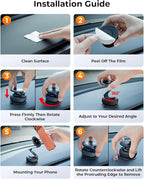 2026 Upgraded 360°Rotation Nano Gel Suction Phone Holder, Foldable Metal Vacuum Magnetic Phone Holder [119+LBS Max Suction] Tesla model Y/3 MagSafe car Phone Mount for iPhone 17 16 Pro Max S26 Ultra