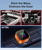 Wireless CarPlay Adapter 2026 Upgraded for iPhone＆Android,2in1 Mini CarPlay Wired to Wireless with Fast Stable Connection,Plug & Play,WLAN Dual-Band 2.4G+5.8G,No Delay,USB-A/USB-C