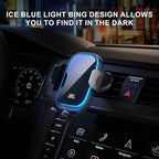 Wireless Car Charger, 3-in-1 Car Phone Holder Car Charger Phones Mount Windshield Dashboard Air Vent Fast Charging Cell Phone Holder with LED Light for iPhone Air Pro Max,Samsung S24/S23