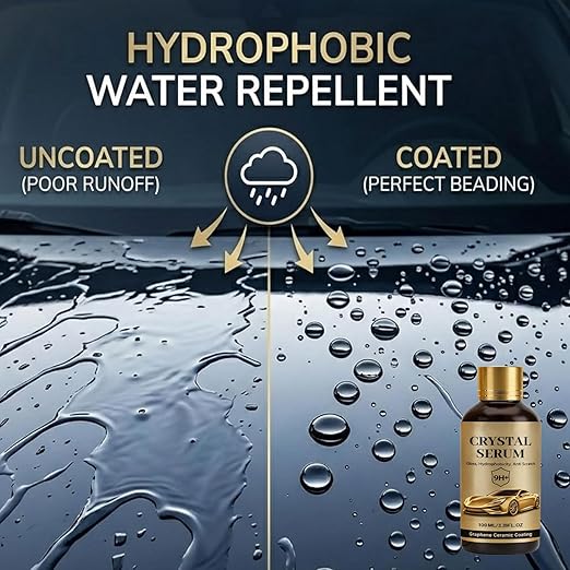 PTZ Crystal Serum, 9H Graphene Coating for Auto Car Detailing, Ceramic Car Coating Kit, PTZ Crystal Serum for Cars, Gloss Hydrophobicty Anti Scratch, Long Lasting Car Protection (3PCS)
