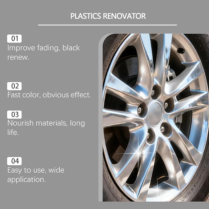 Advanced Plastic Restorer Paste for Cars Scratch Repair & Cleaner with Long-Lasting Ceramic Coating Ideal for Interior & Exterior Trim, Dashboard & Bumpers, Revives Faded Black Plastic
