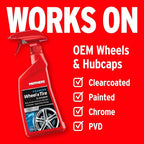 Mothers Foaming Wheel & Tire Cleaner, 24 oz. – Foaming Action Lifts Brake Dust & Grime, Safe for Factory-Coated Wheels, Restores, Cleans, Finishes Fast, Spot-Free Rinse (05924)