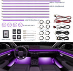 Acrylic Car LED Ambient Light, Fiber Optic Interior Light Strip, 24 Million Types, Ambient Light KKT that Swings with The Melody of Music (RGB Color 22 in 1)