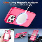 SUPFINE Magnetic for iPhone 12 Pro Max Case (Compatible with MagSafe) (Military Grade Drop Protection) Slim Translucent Matte Shockproof with Anti-Fingerprint Phone Case,Hot Pink