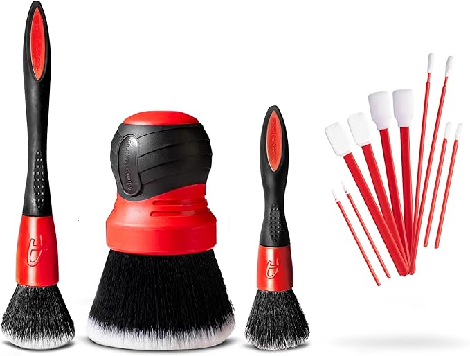 Adam's Interior Detailing Brush Kit (4-Item)- Premium Autotmotive Cleaning Brushes for Removing Dust, Dirt, & Hair from Your Car's Interior Surfaces Including Seats, Air Vents, Steering Wheel, Etc.