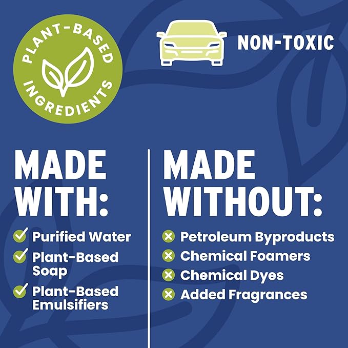 Carvida Biodegradable Car Wash, Non-Toxic, Low-Foam, Environmentally-Friendly Plant-based Concentrate, 32oz