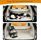 2 Layer Golf Trunk Organizer, Golf Organizer with 2 Pairs Shoes Compartment, Golf Storage Waterproof Car Trunk Locker for Balls, Caps, Clothes, Gloves, Accessories, Gifts for Golfers