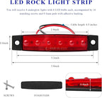Sun Walker 8 PCS LED Rock Strip Lights, 3.77 Inch Waterproof 6 LED Car Side Marker Clearance Lamps, Wheel Fender Well Lighting Kits Exterior Underglows for Car Truck Trailer (Red)