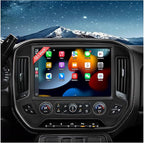 13.1" QLED Car Radio Stereo Upgrade for Chevy Silverado & GMC Sierra 2014-2018, 8-Core Head Unit 4GB+64GB with CarPlay/Android Auto, 2K Touch Screen and 1080P Backup Camera (4+64 Black)