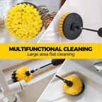 Holikme 8 Piece Drill Brush Attachments Set, Power Scrubber Brush with Extend Long Attachment，Cleaning Supplies，Scrub，Shower Scrubber，Bathtub, Bathroom, Kitchen（Black）