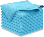 USANOOKS Microfiber Cleaning Cloth - Turq - 8Pcs (12.5x12.5 inch) High Performance - 1200 Washes, Ultra Absorbent Car Towel Traps Grime & Liquid for Streak-Free Mirror Shine - car Washing Cloth