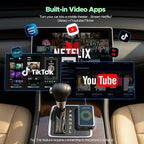 LAMTTO 3-in-1 Wireless Carplay Android Auto Adapter Built-in Net-Flix YouTube Tiktok Apps Magic Box Video Player with 5.8GHz WiFi USB Drive Convert Wired to Wireless for OEM CarPlay Cars (2016-2024)